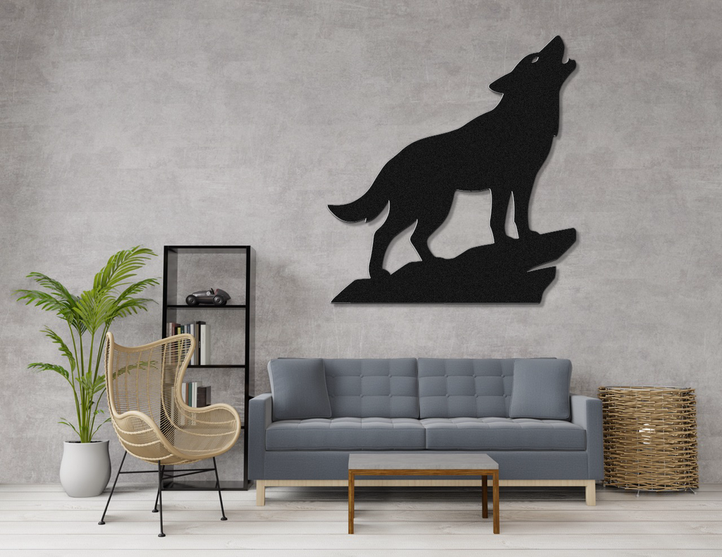 Howling Coyote Metal Wall Art