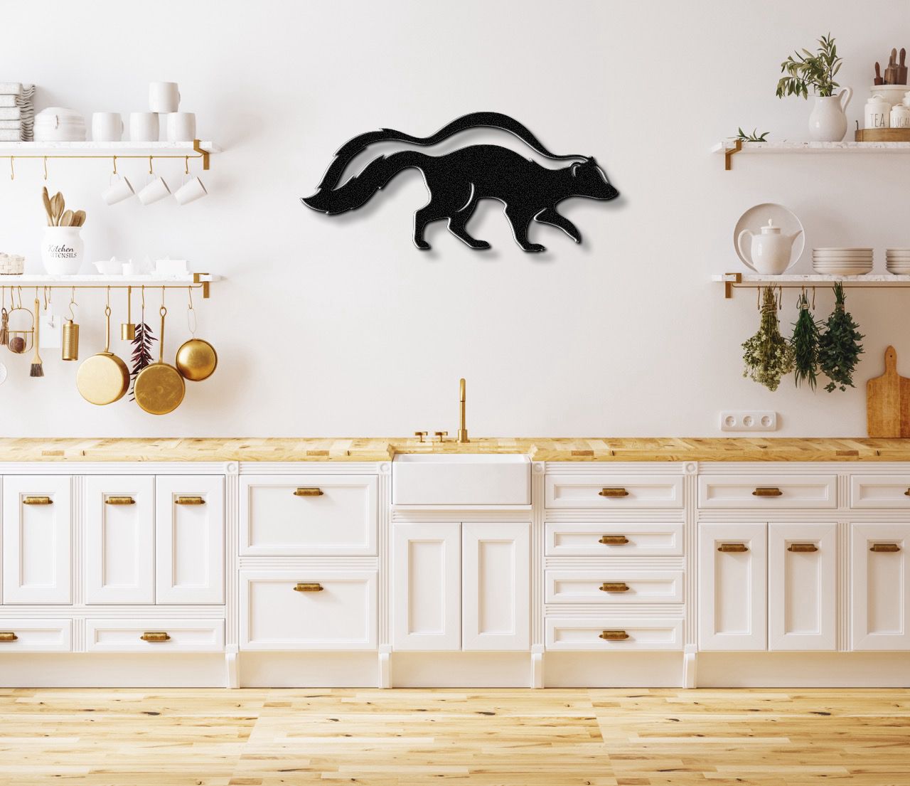 Sneaky Skunk Metal Wall Art
