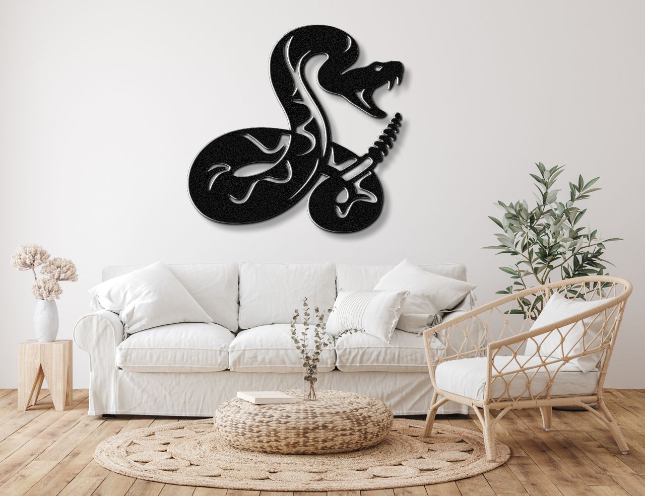 Striking Snake Metal Wall Art