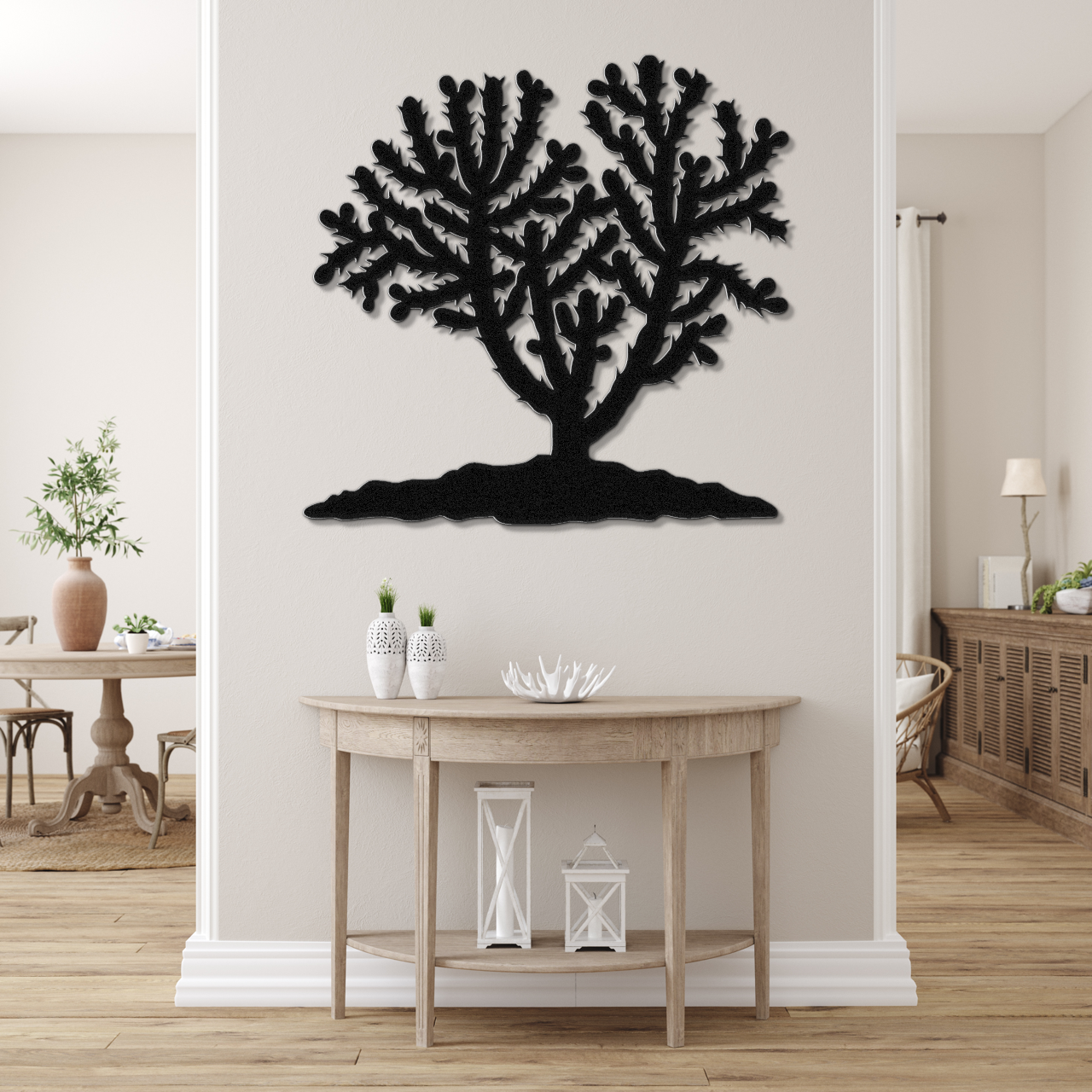 Cholla Cactus Metal Wall Art