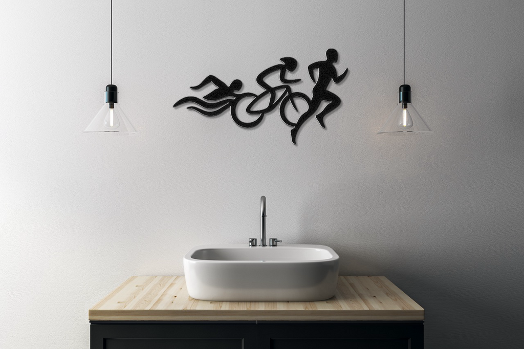 Triathlon Metal Wall Art