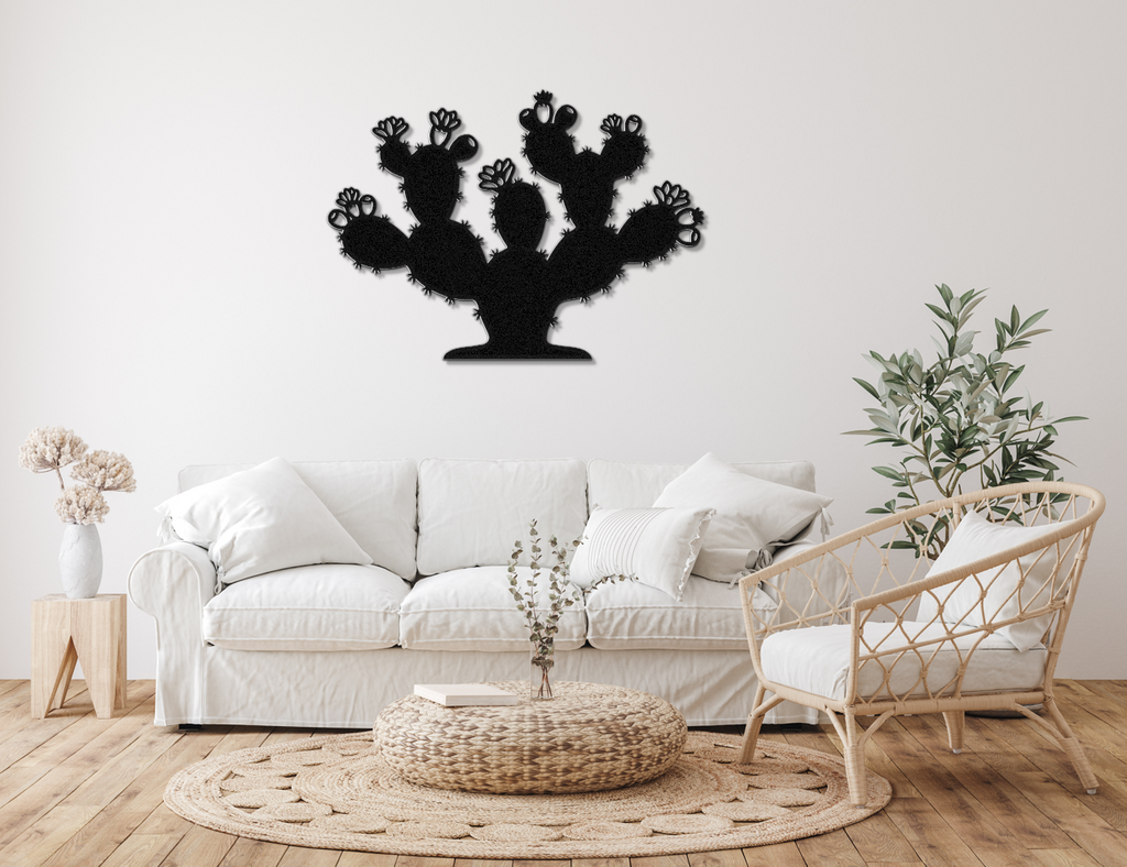Prickly Pear Cactus Metal Wall Art