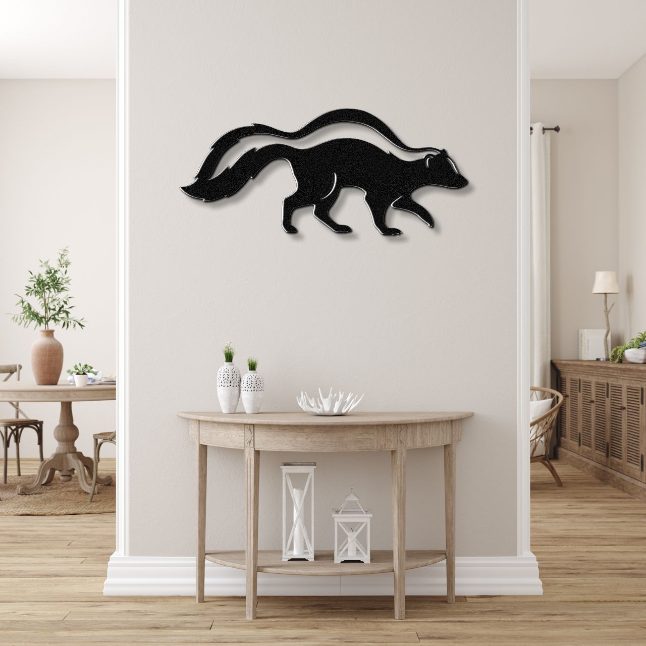 Sneaky Skunk Metal Wall Art