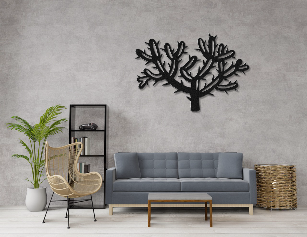 Cholla Cactus Metal Wall Art
