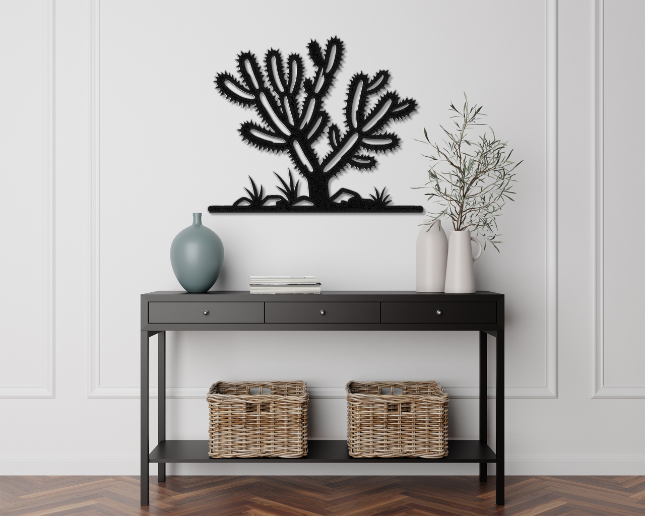 Cholla Cactus Metal Wall Art