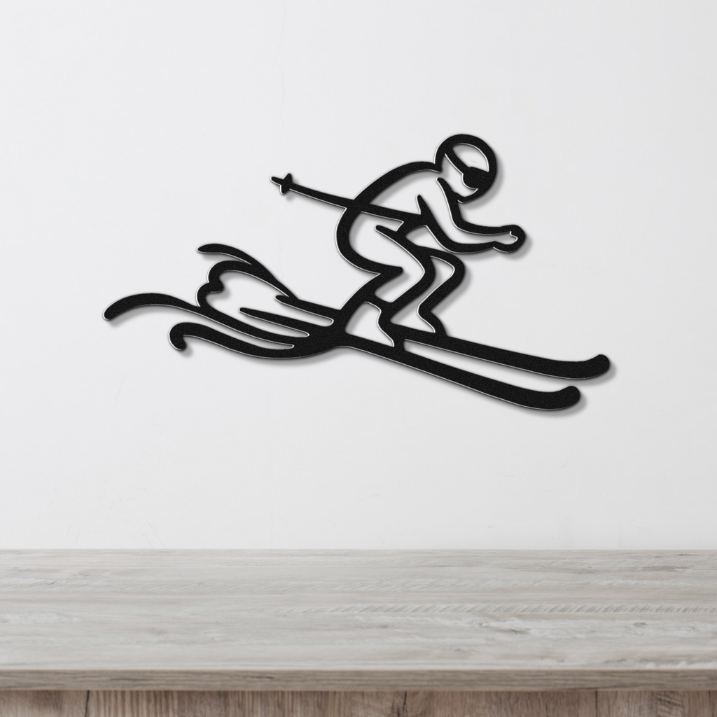 Skiing Metal Wall Art
