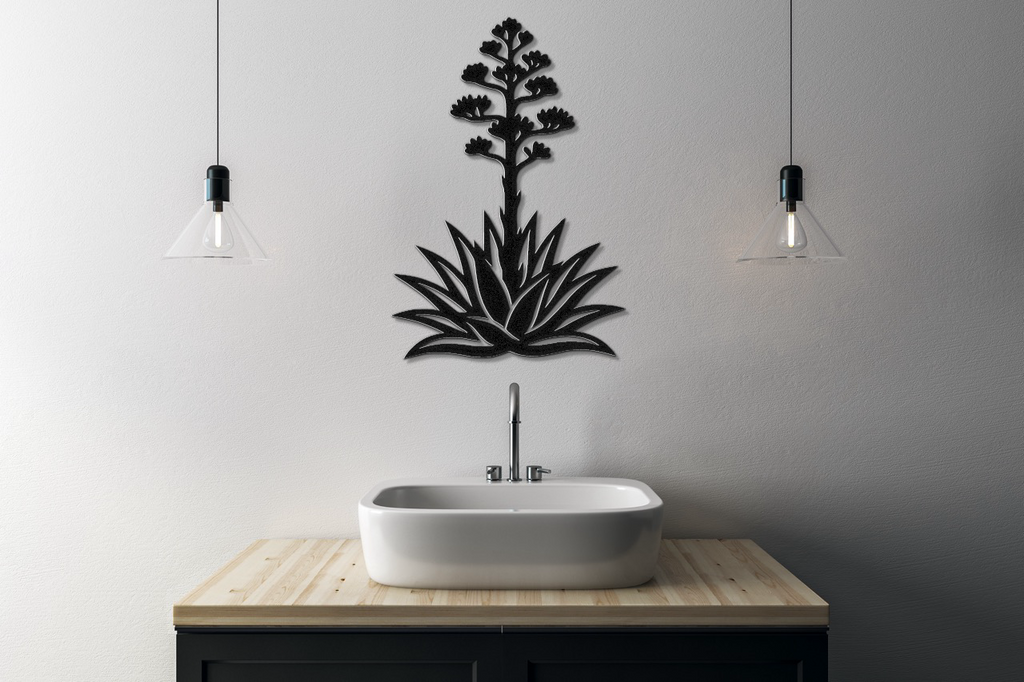 Blooming Agave Metal Wall Art