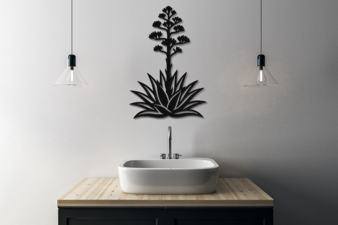 Blooming Agave Metal Wall Art