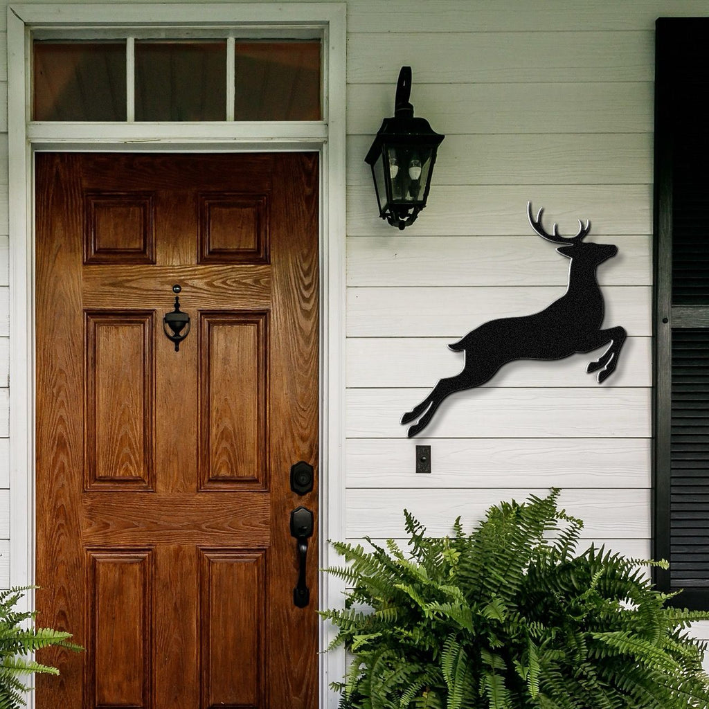 Jumping Deer Metal Wall Art