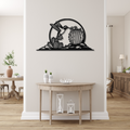 Hummingbird and Barrel Cactus Metal Wall Art