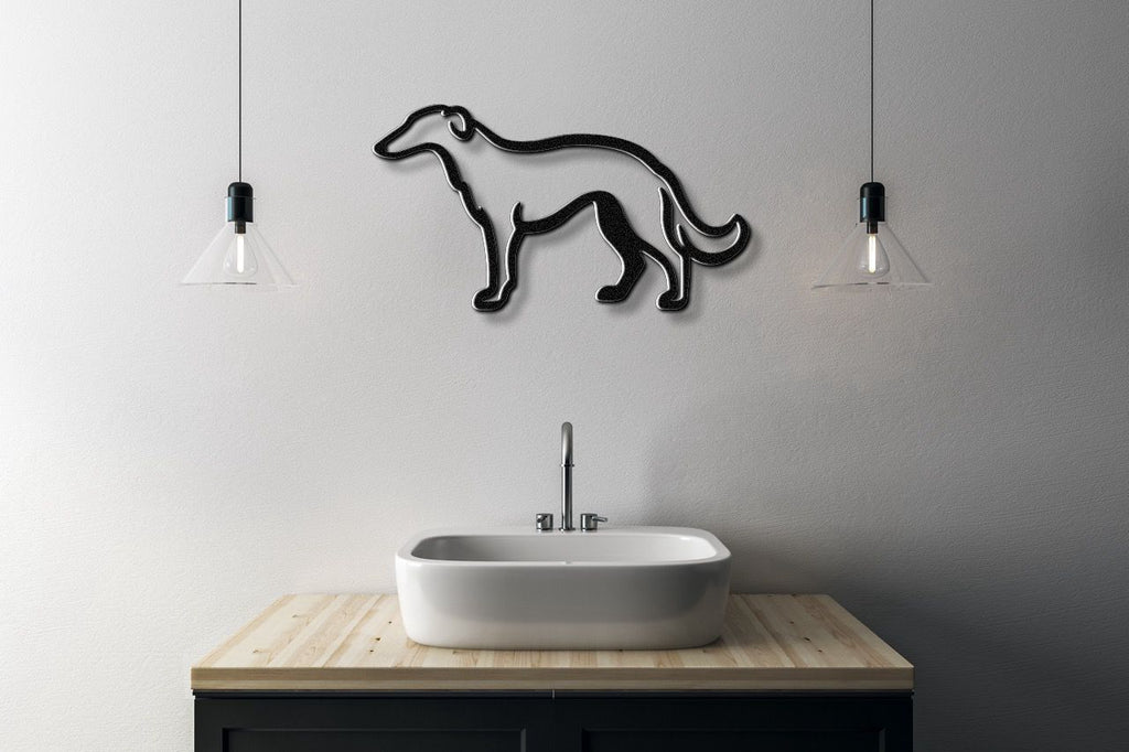 Borzoi Dog Metal Wall Art