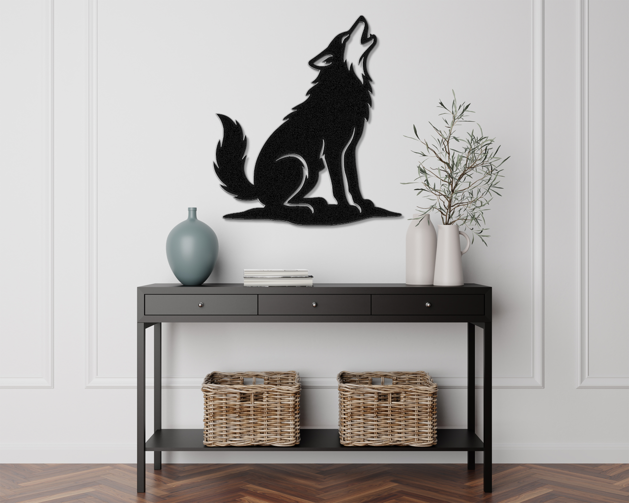 Howling Coyote Metal Wall Art