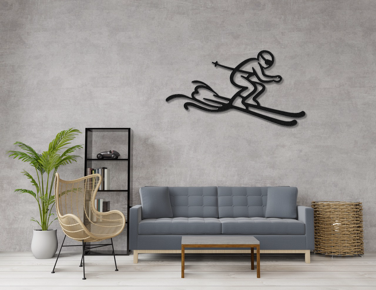 Skiing Metal Wall Art