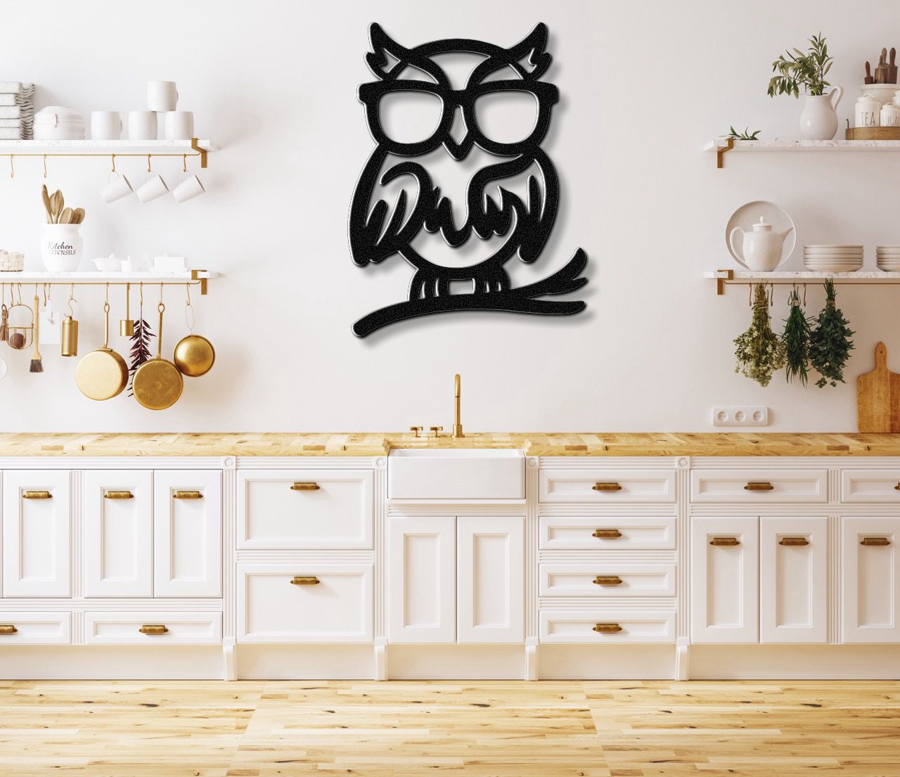 Nerdy Owl Metal Wall Art