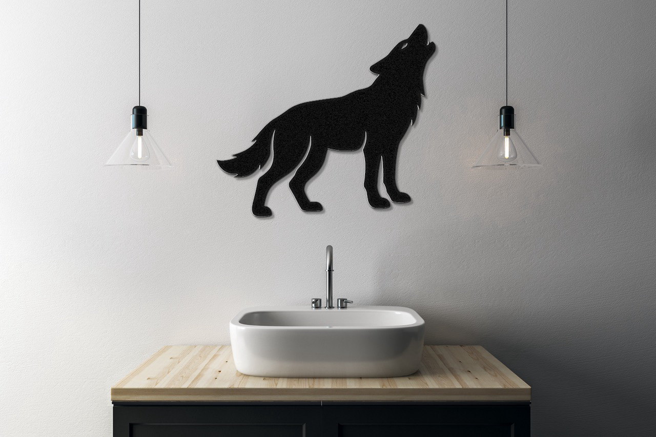 Howling Coyote Metal Wall Art