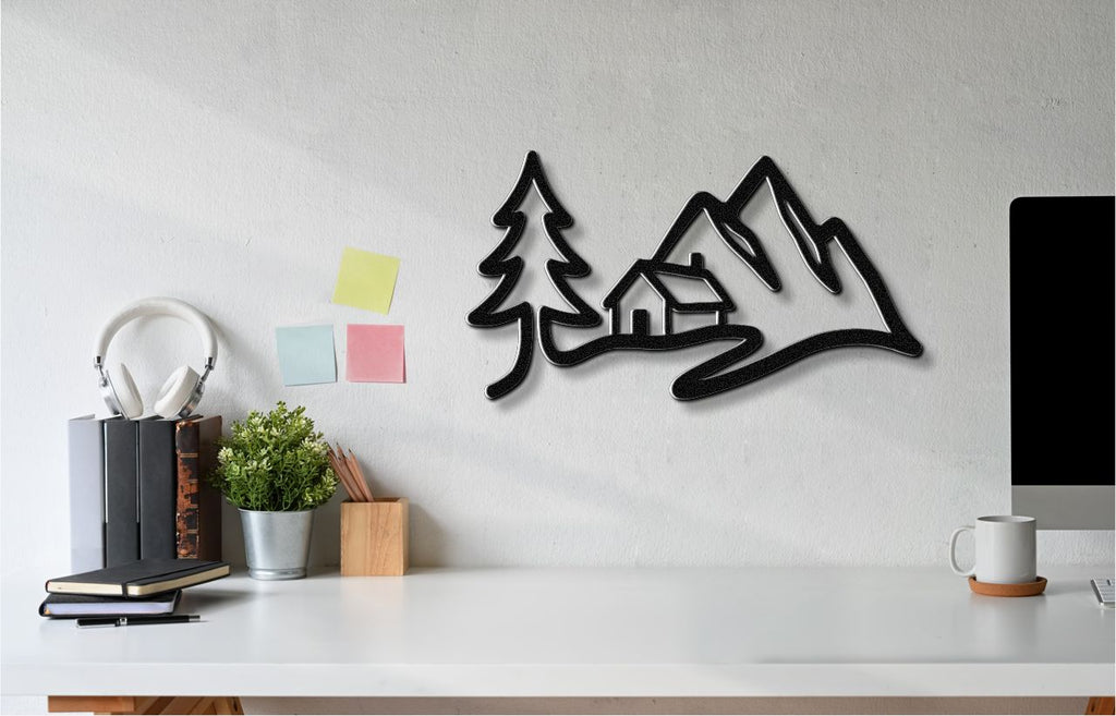 Mountain Cabin Metal Wall Art