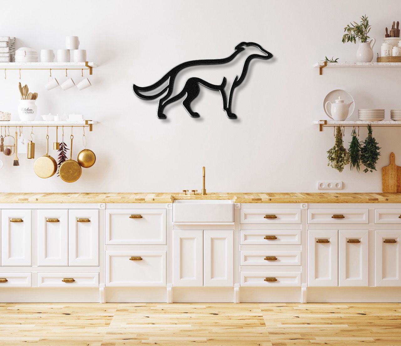 Borzoi Dog Metal Wall Art