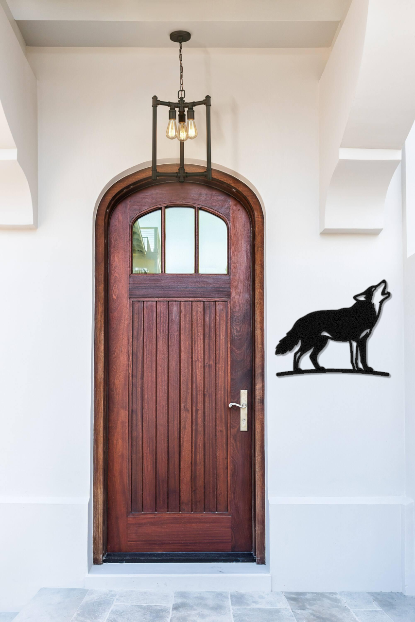 Howling Coyote Metal Wall Art