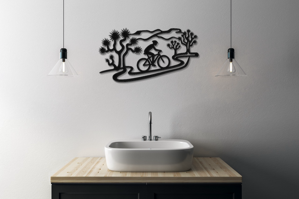 Joshua Tree Cycling Metal Wall Art