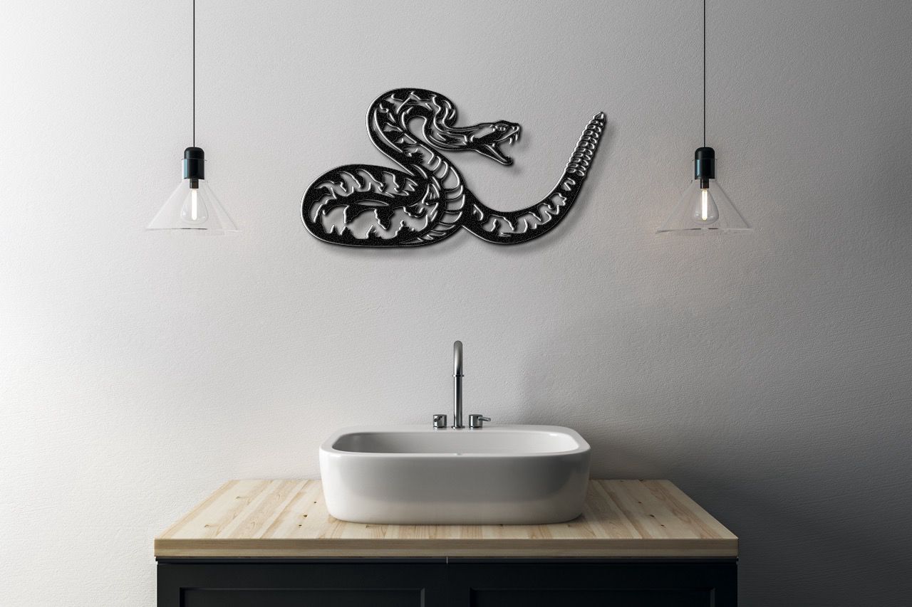 Striking Snake Metal Wall Art
