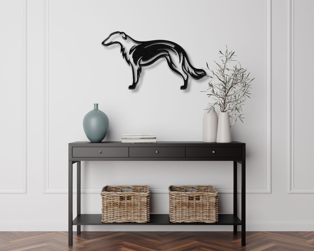 Borzoi Dog Metal Wall Art