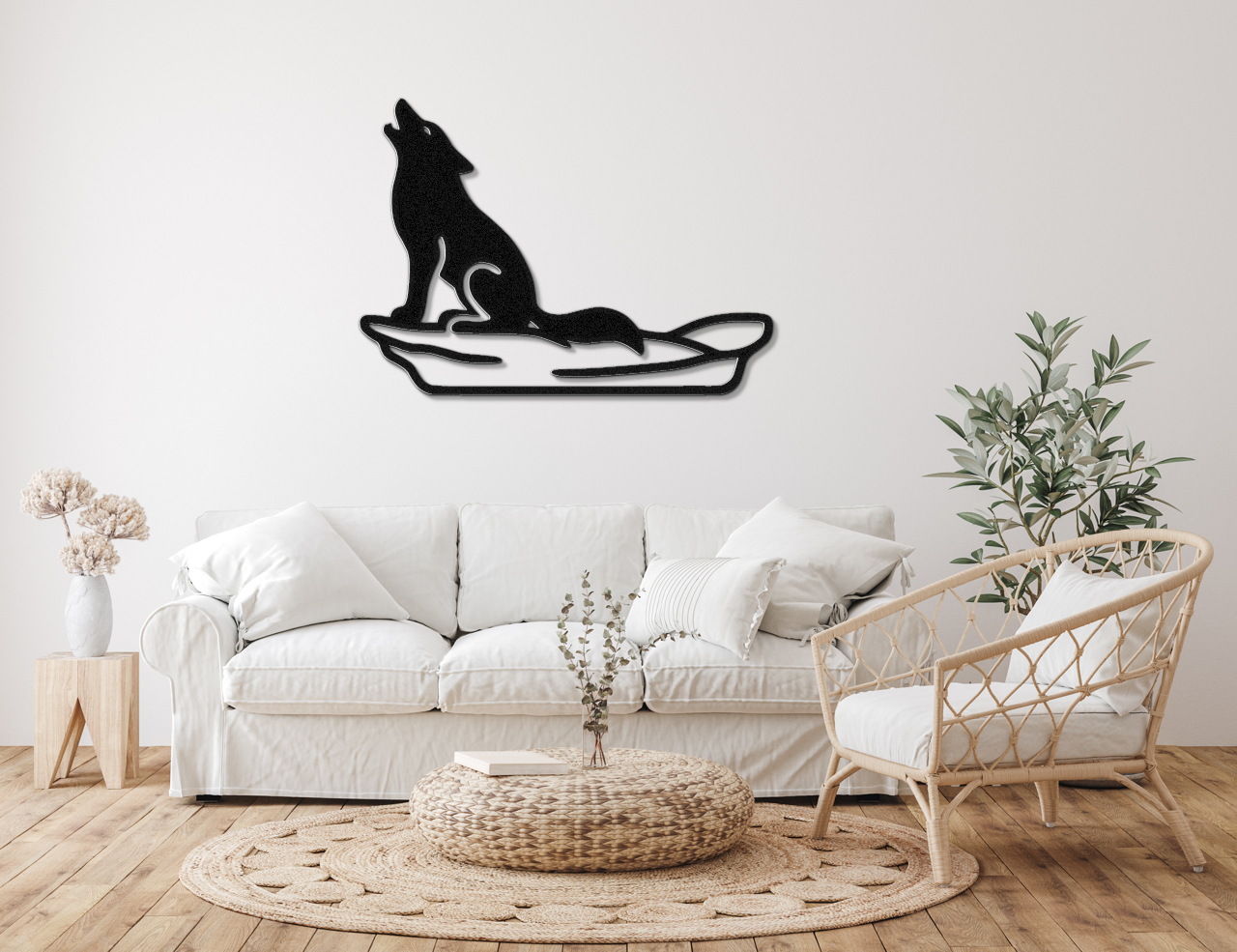 Howling Coyote Metal Wall Art