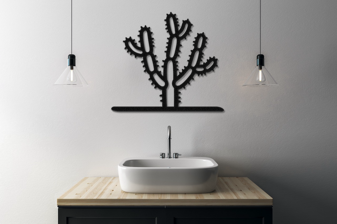 Cholla Cactus Metal Wall Art