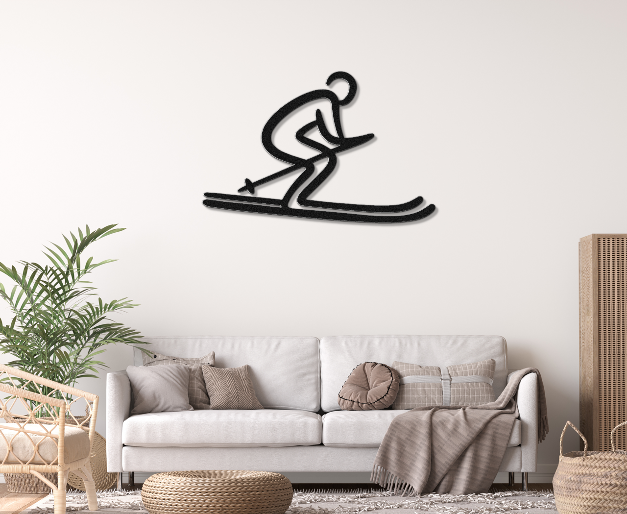 Skiing Metal Wall Art