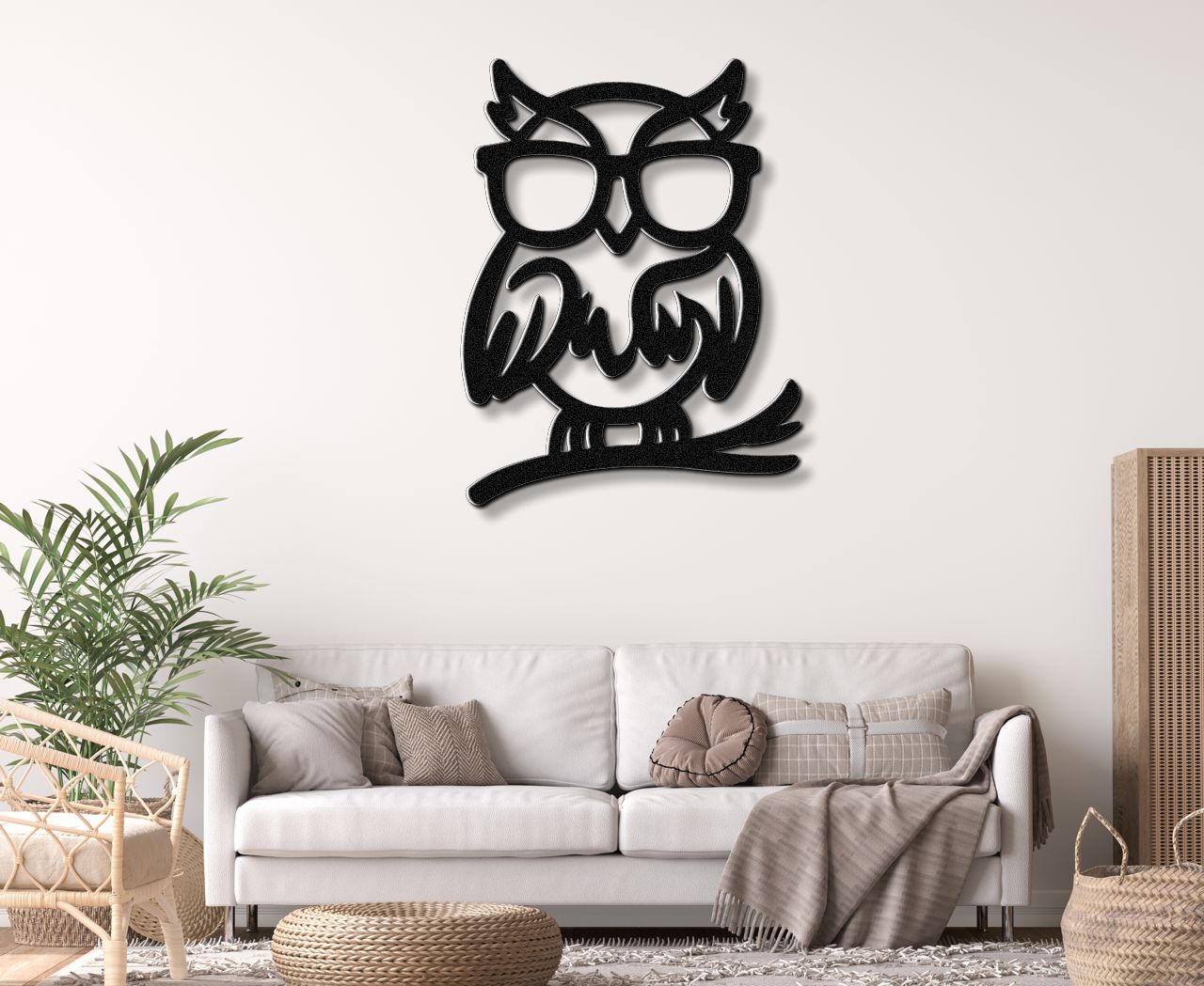 Nerdy Owl Metal Wall Art
