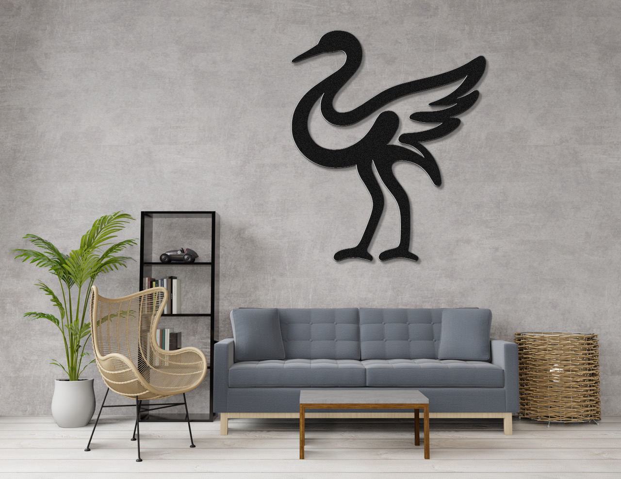 Crane Metal Wall Art