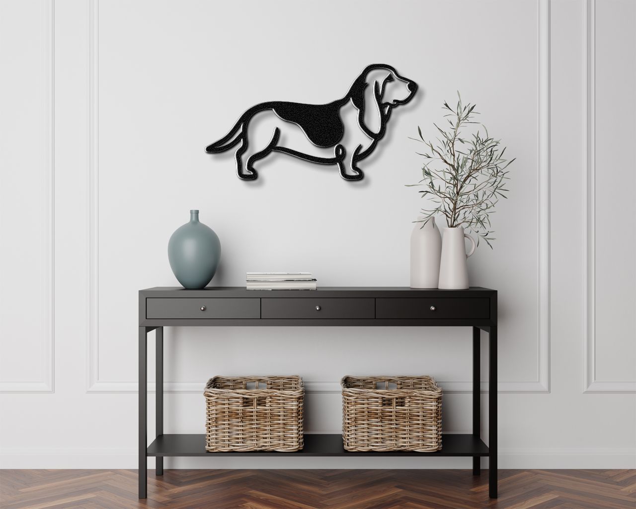 Basset Hound Metal Wall Art