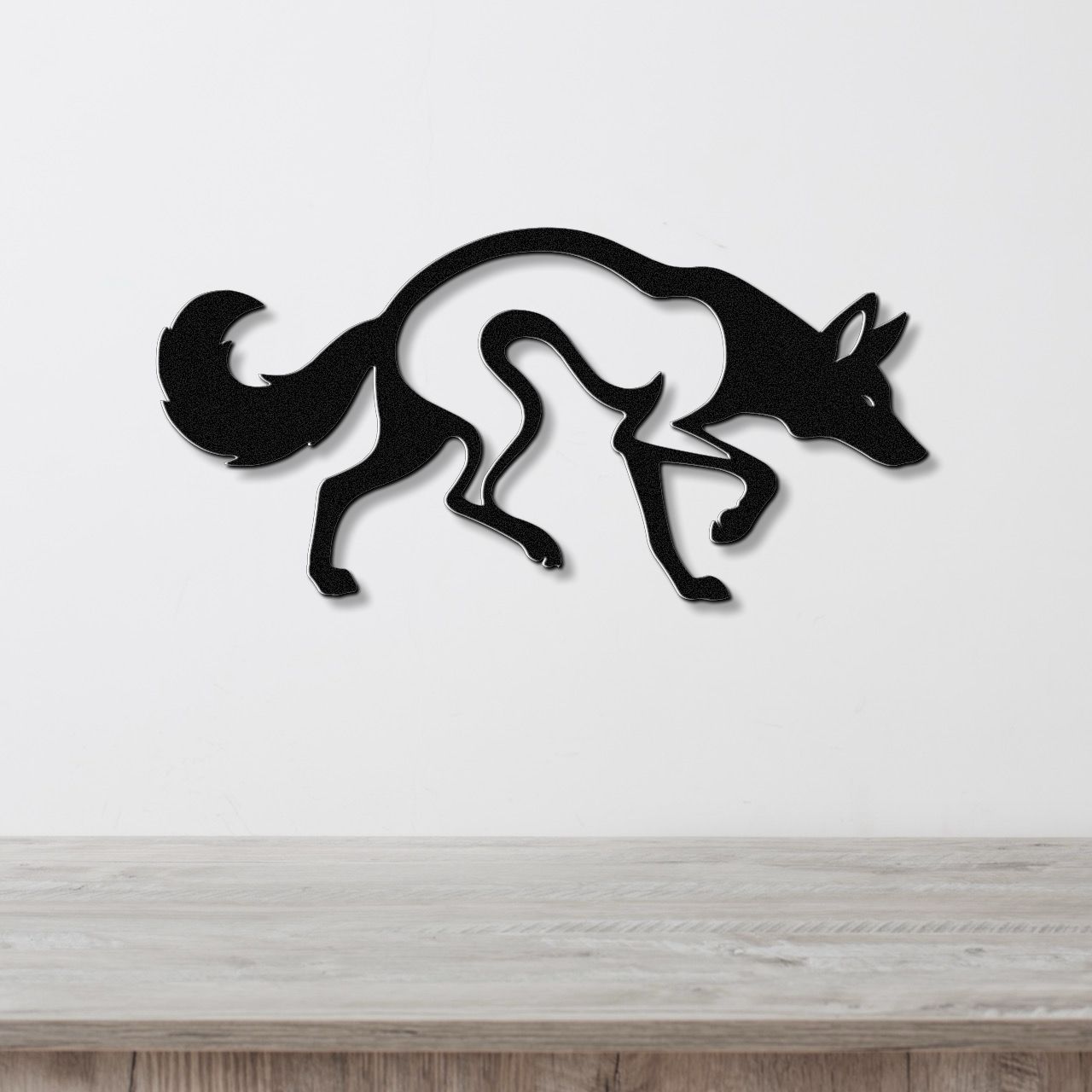 Sneaky Coyote Metal Wall Art