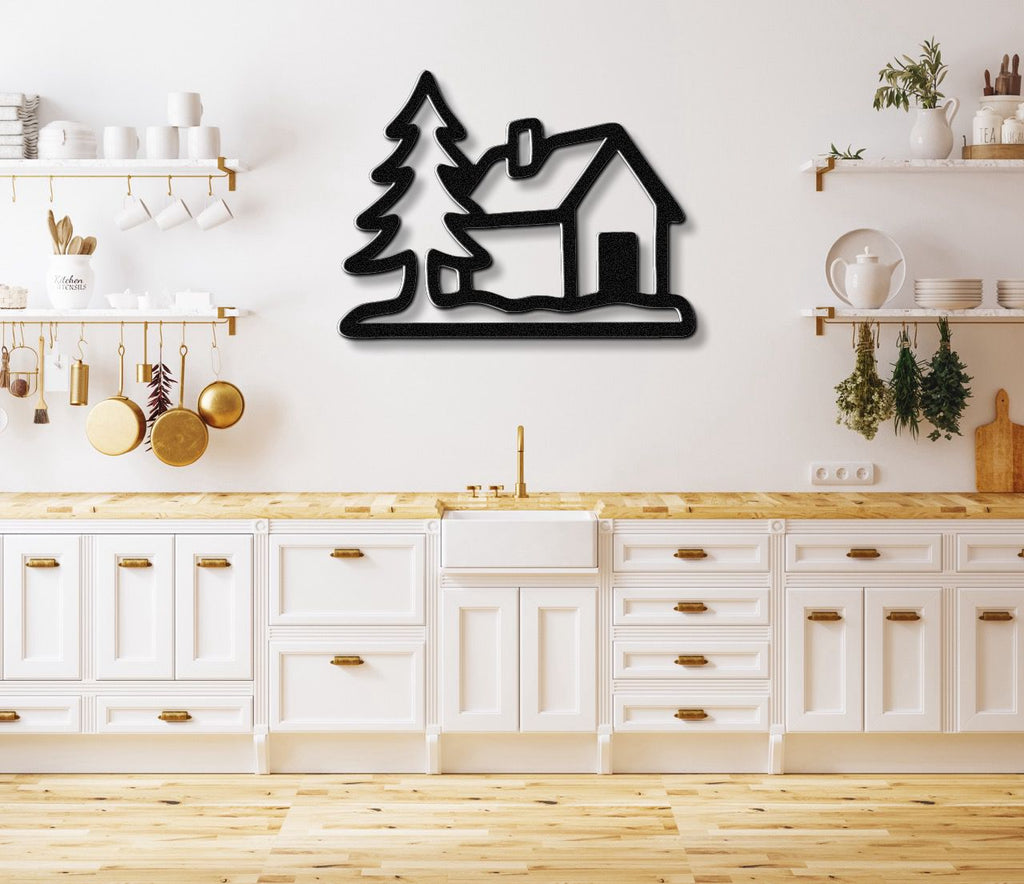 Mountain Cabin Metal Wall Art