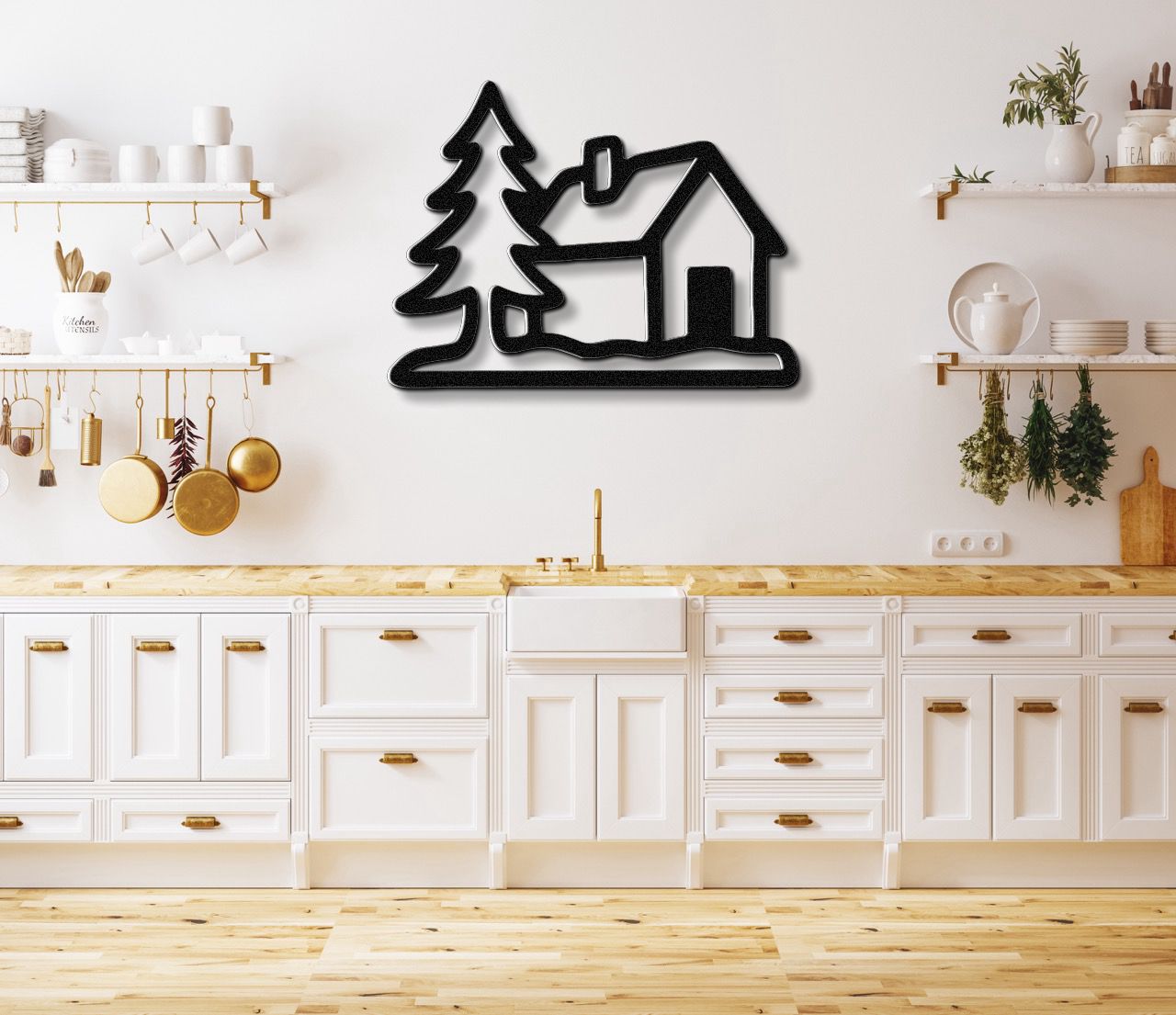 Mountain Cabin Metal Wall Art