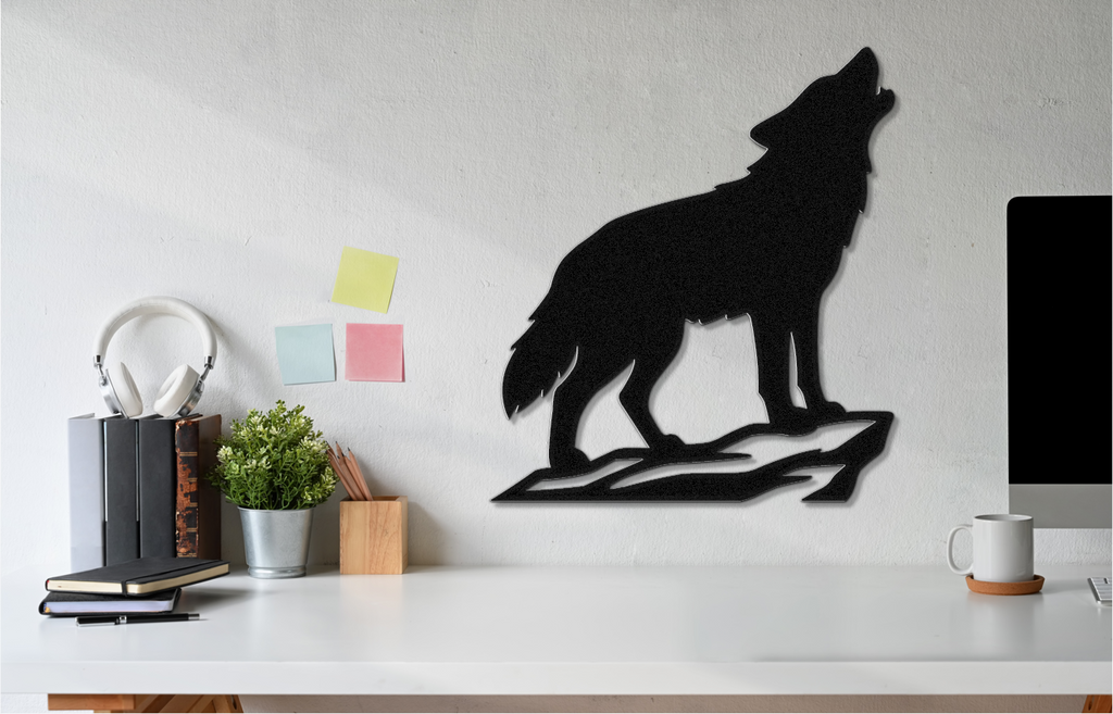Howling Coyote Metal Wall Art