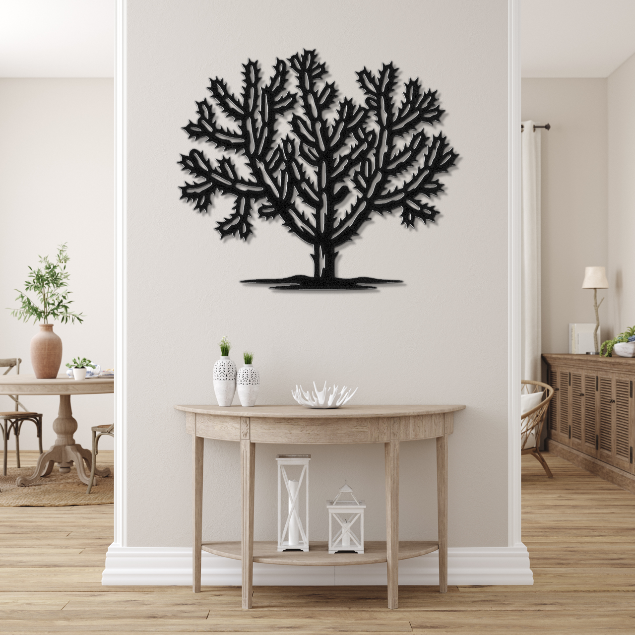 Cholla Cactus Metal Wall Art