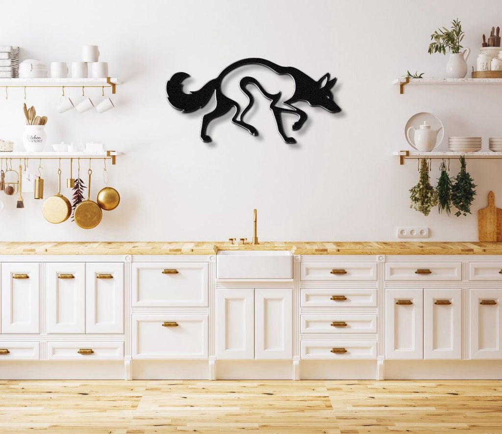 Sneaky Coyote Metal Wall Art