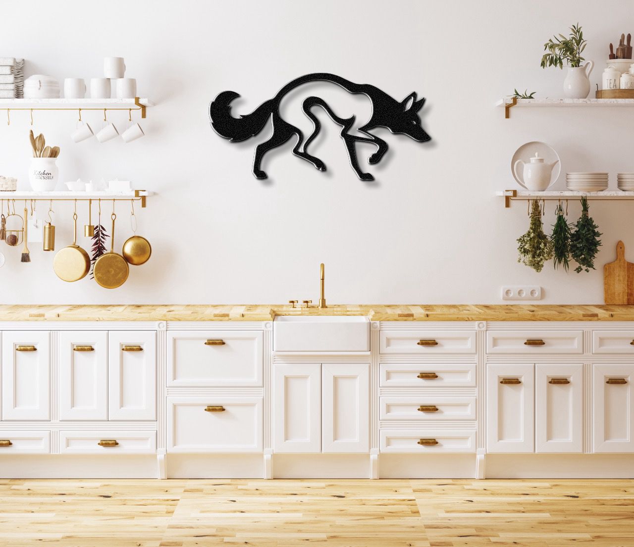 Sneaky Coyote Metal Wall Art