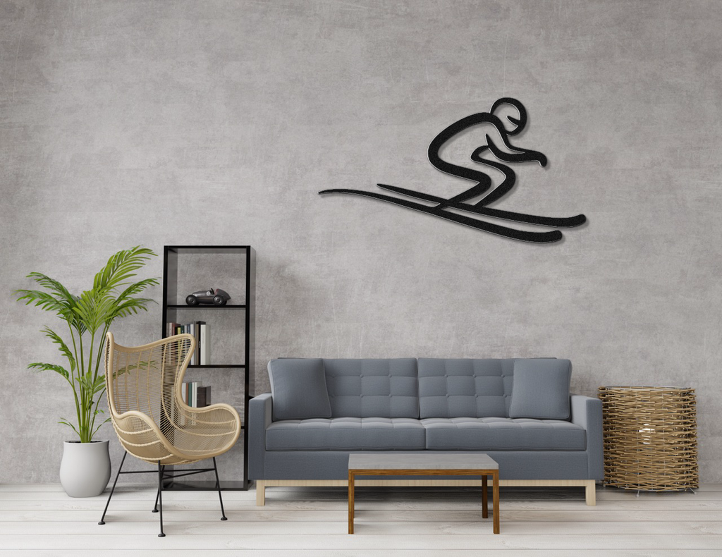 Skiing Metal Wall Art