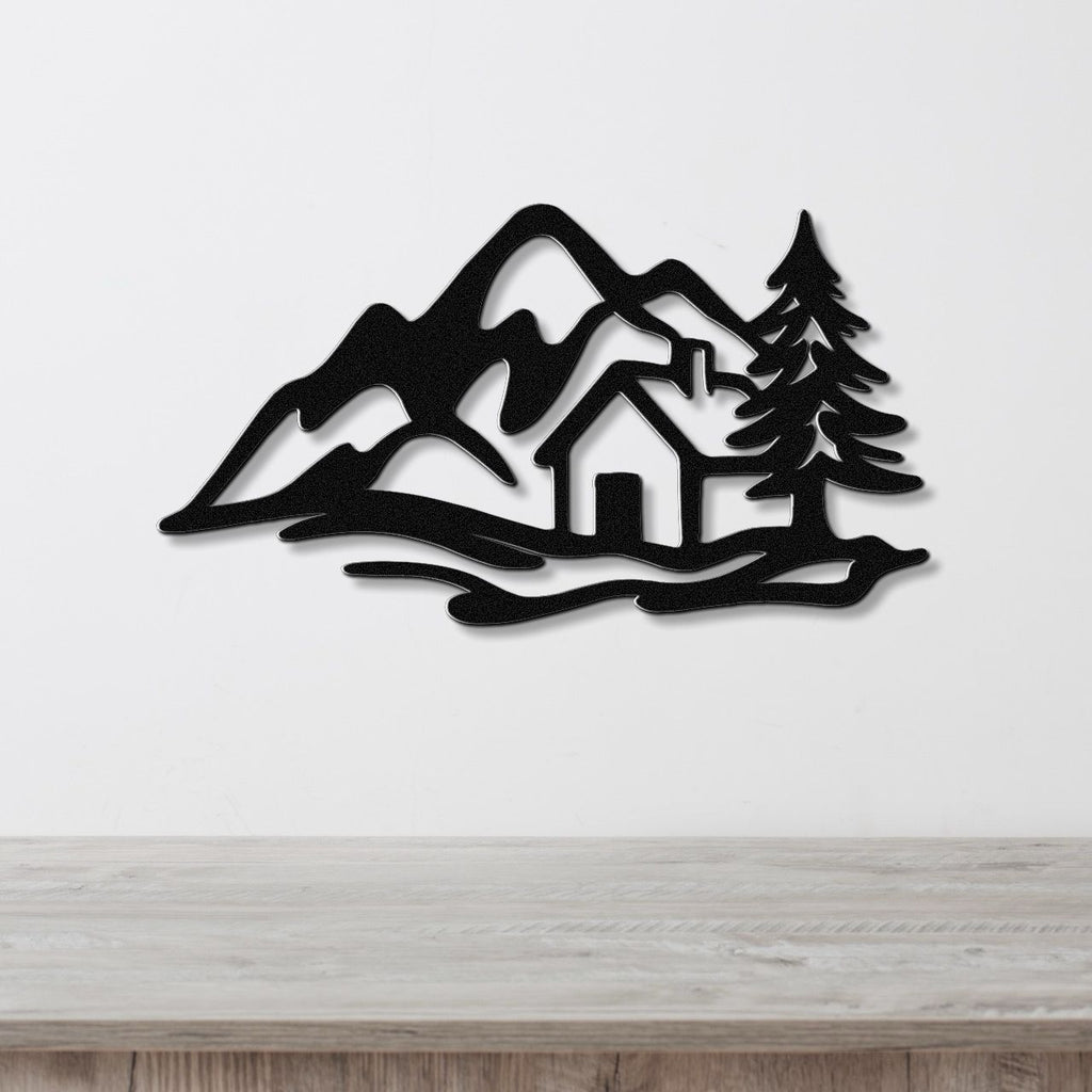 Mountain Cabin Metal Wall Art