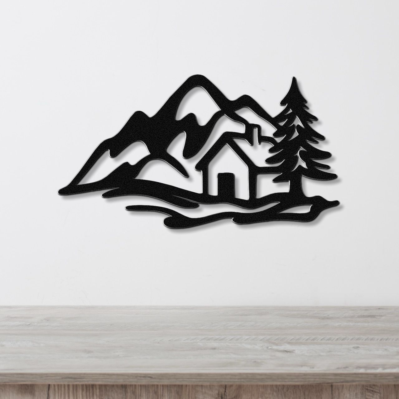 Mountain Cabin Metal Wall Art