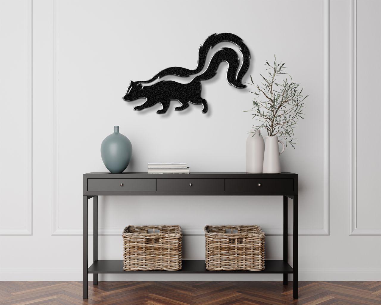 Sneaky Skunk Metal Wall Art