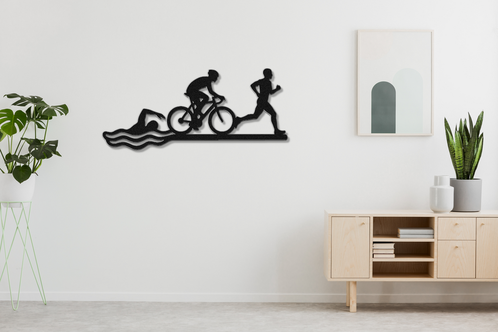 Triathlon Metal Wall Art