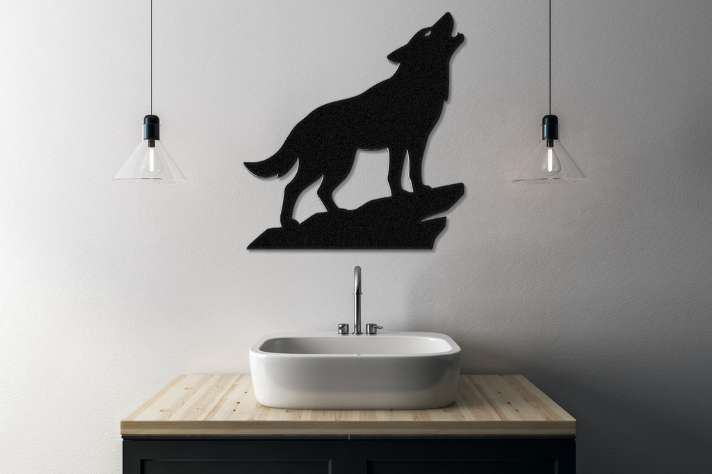 Howling Coyote Metal Wall Art