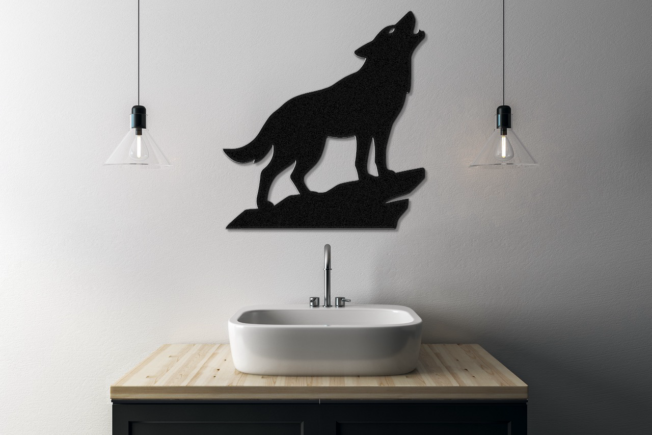Howling Coyote Metal Wall Art