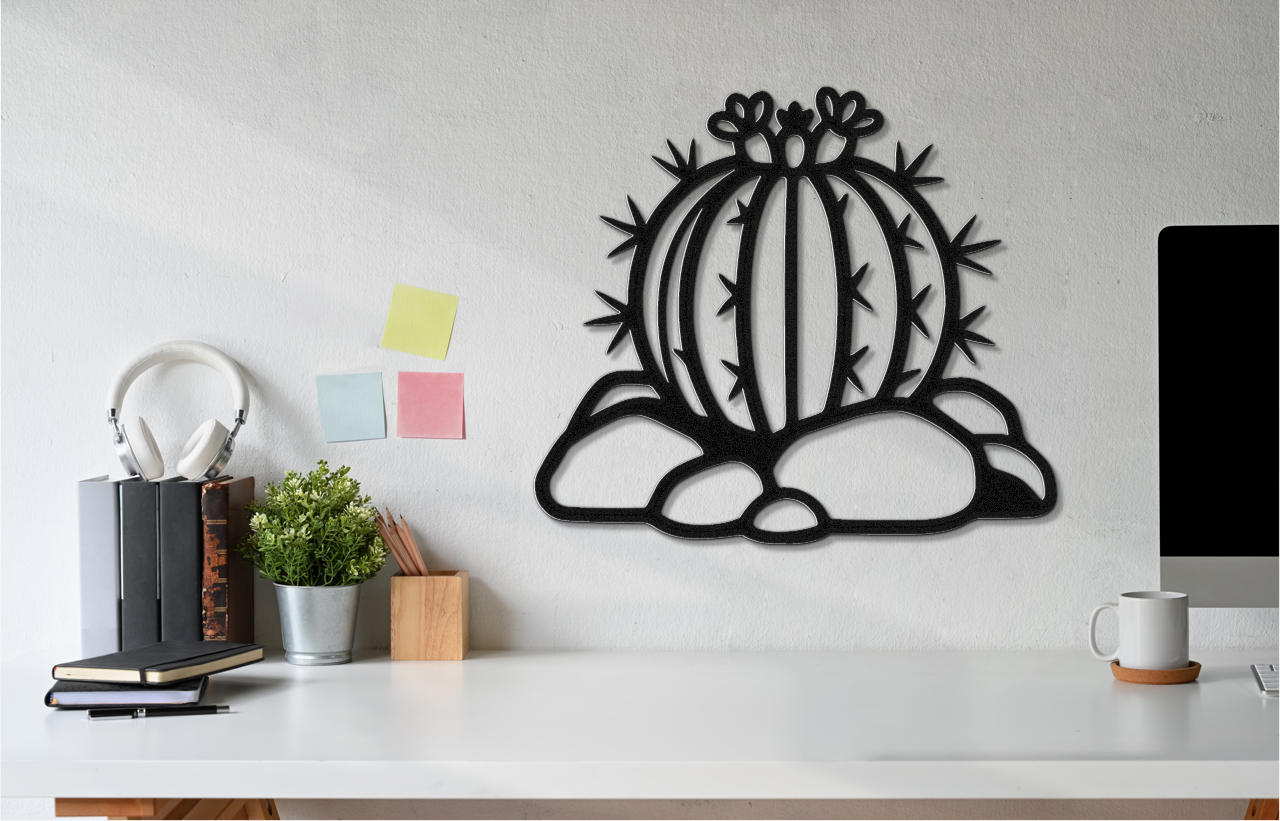 Barrel Cactus Metal Wall Art