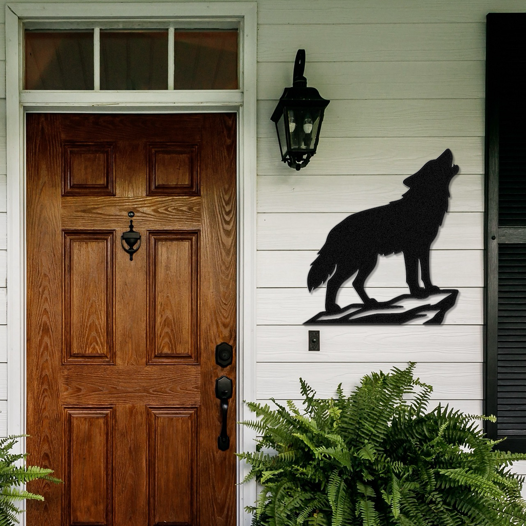 Howling Coyote Metal Wall Art