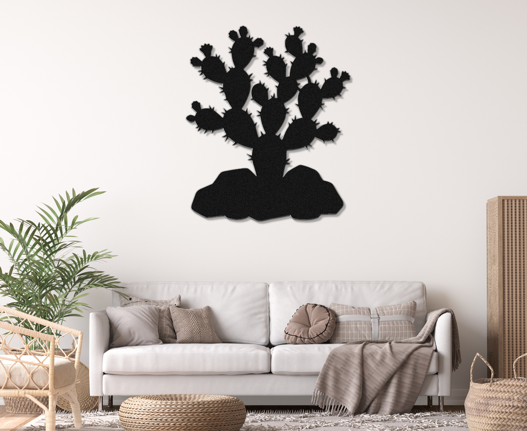 Prickly Pear Cactus Metal Wall Art