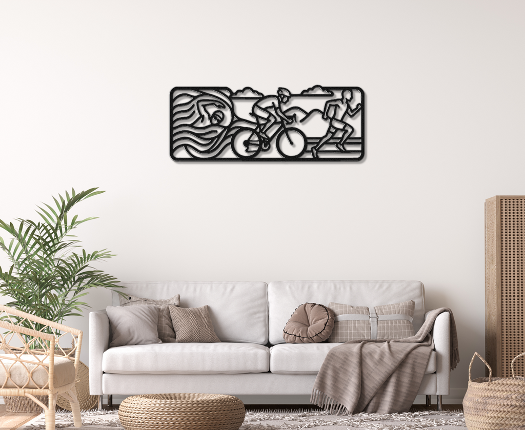 Triathlon Metal Wall Art