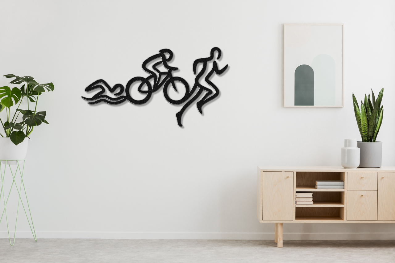 Triathlon Metal Wall Art